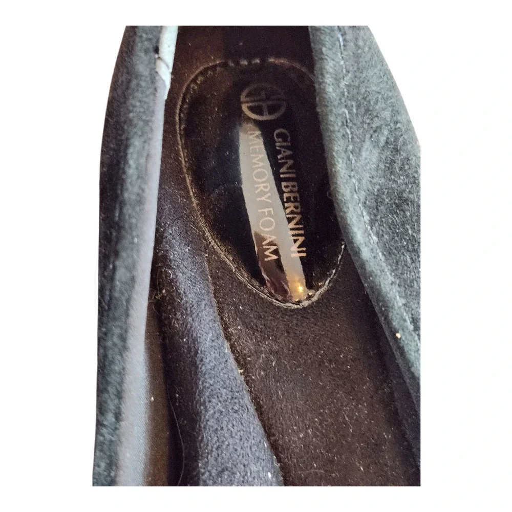 Giani‎ Bernini GB Jileen black leather suede sz 5m wedge heel slide on